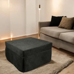 Pouf cubico grigio 78x78x45h cm - letto Arno