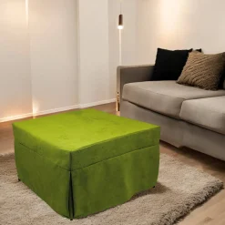 Pouf > Dmora Pouf cubico 78x78x45h cm - letto Arno Verde