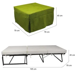 Pouf > Dmora Pouf cubico 78x78x45h cm - letto Arno Verde