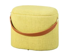 Pouf > Dmora Pouf Materiale Struttura in Tessuto 42x36x30h cm, - Marmi Giallo