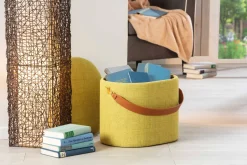 Pouf > Dmora Pouf Materiale Struttura in Tessuto 42x36x30h cm, - Marmi Giallo