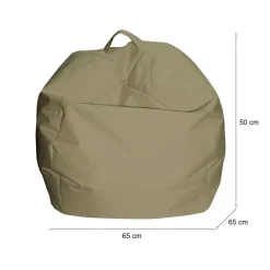 Pouf imbottito beige 65x65x50h cm - Ascia