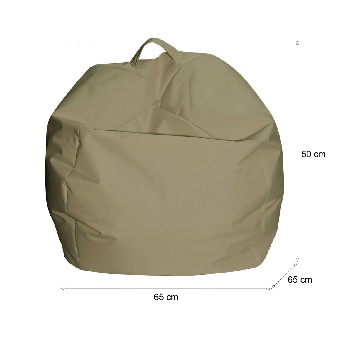 Pouf imbottito beige 65x65x50h cm - Ascia