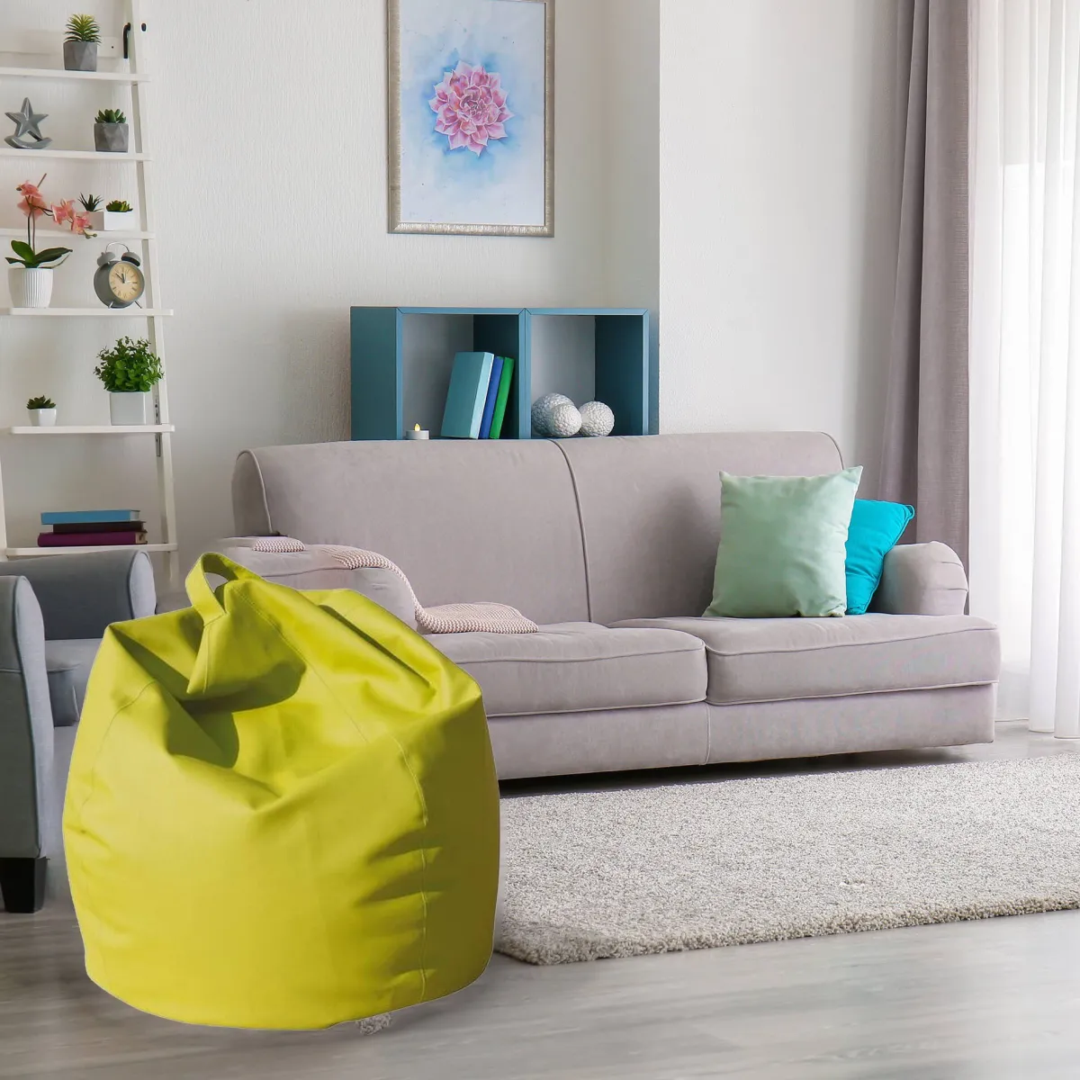 Pouf > Dmora Pouf imbottito 70x70x110h cm - Azelia Giallo