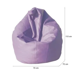 Pouf imbottito lilla 70x70x110h cm - Azelia