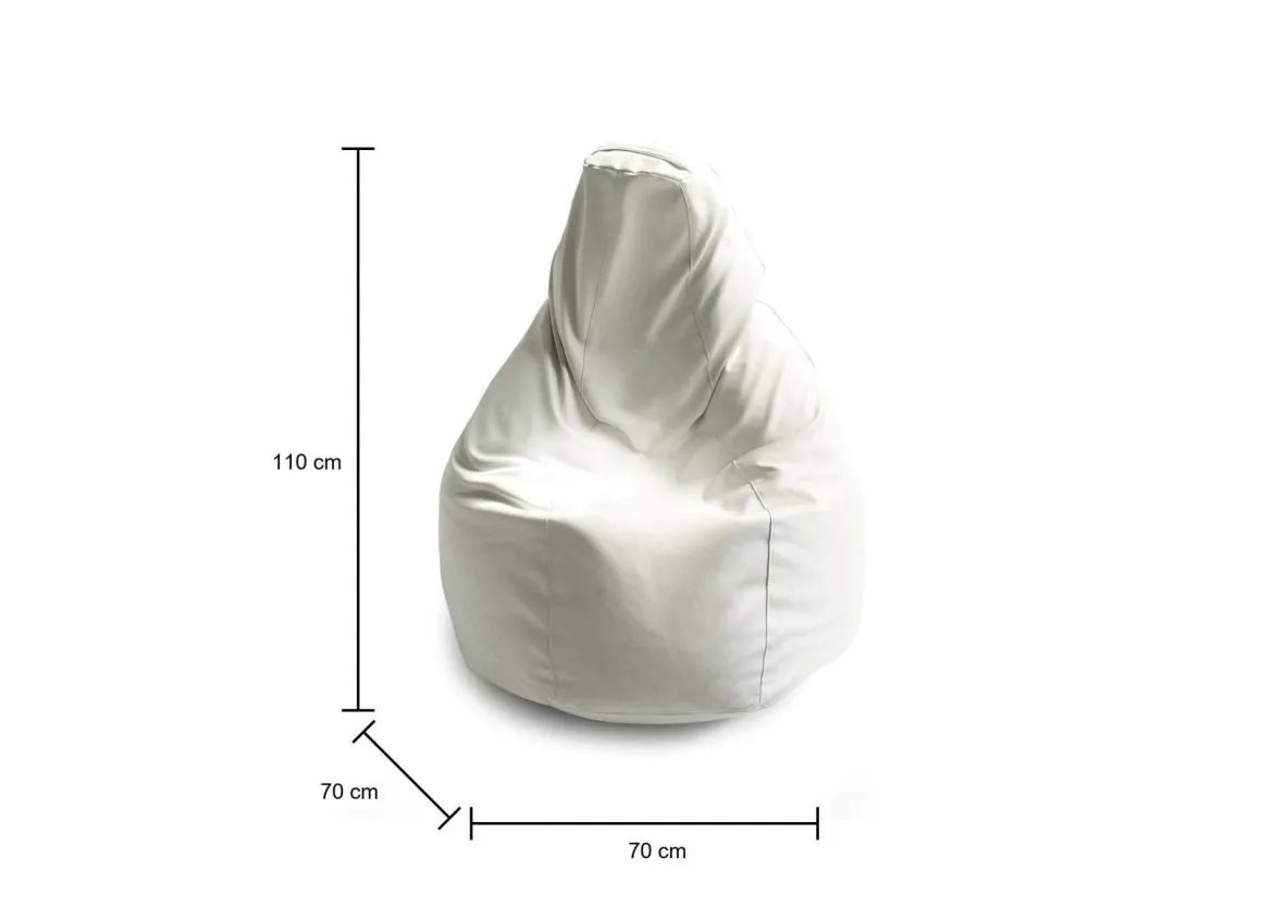 Pouf moderno bianco 70x70x110h cm - Asino