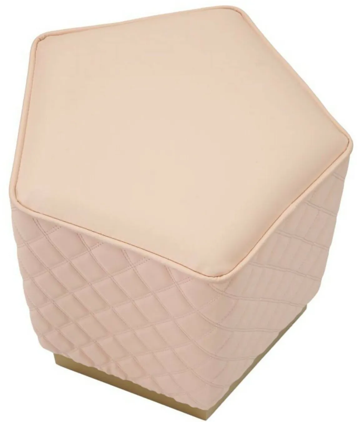Pouf pentagonale rosa e oro 38x38x38h cm - Suasa