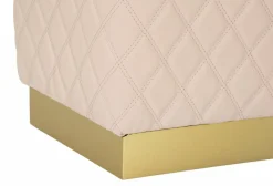 Pouf pentagonale rosa e oro 38x38x38h cm - Suasa