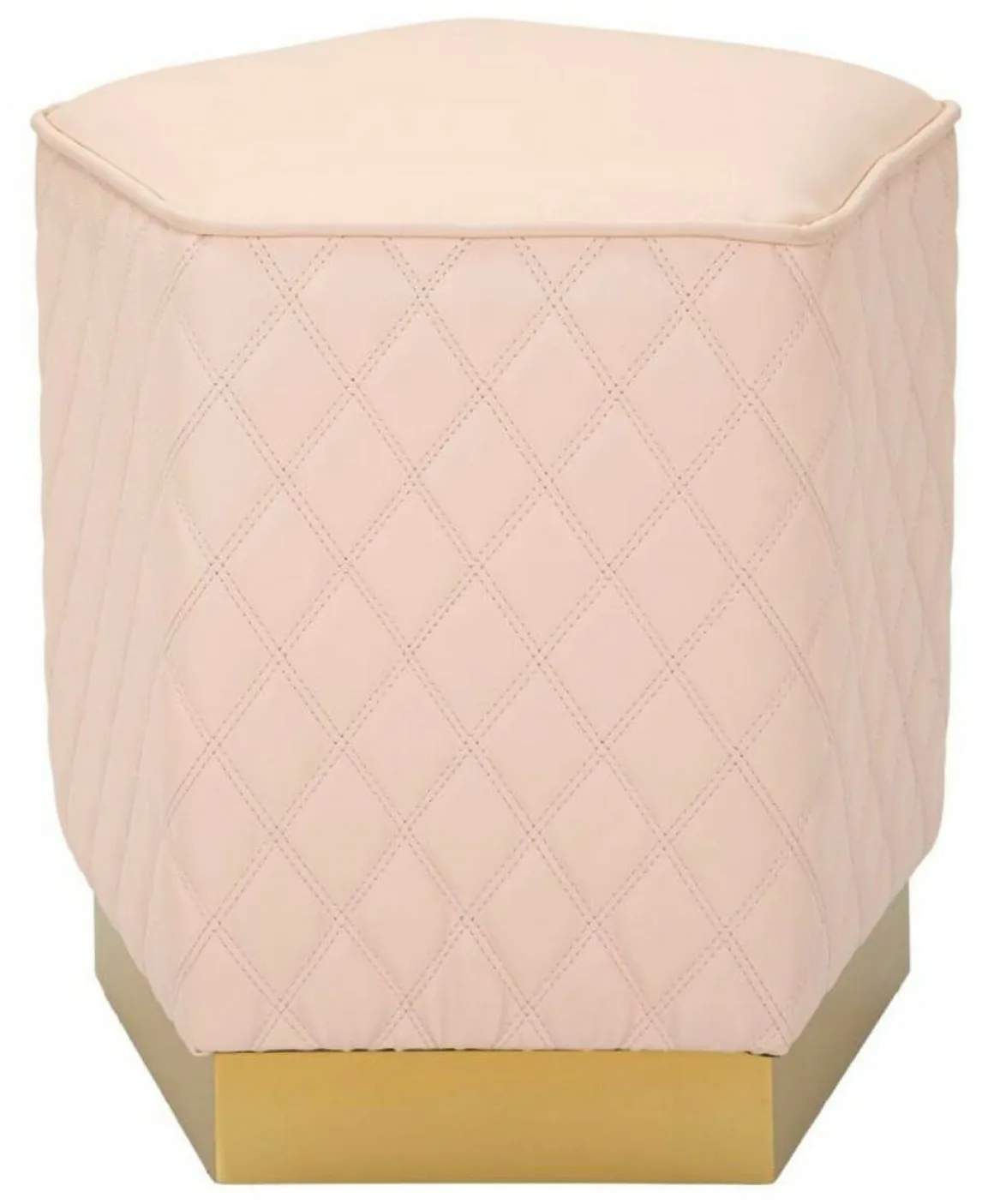 Pouf pentagonale rosa e oro 38x38x38h cm - Suasa