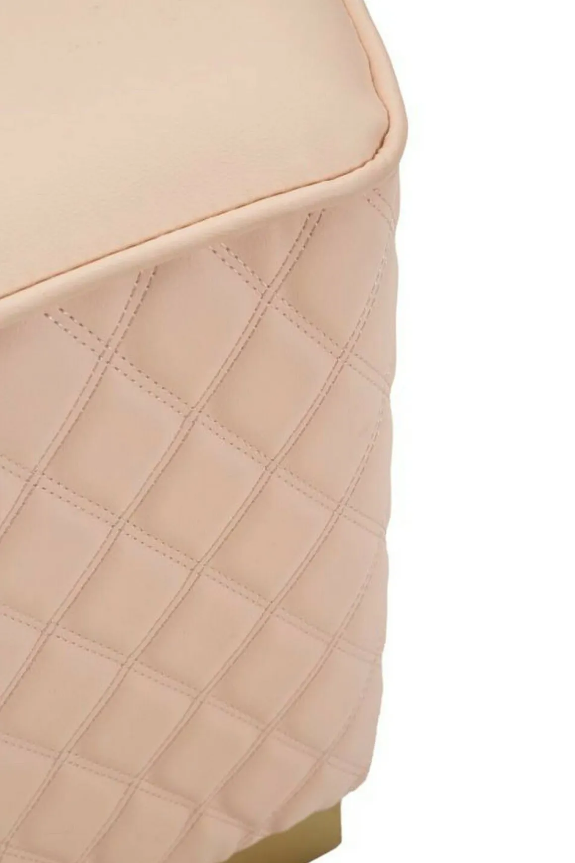 Pouf pentagonale rosa e oro 38x38x38h cm - Suasa