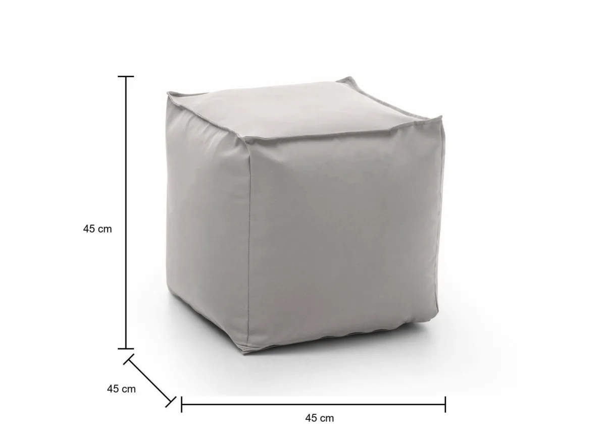 Salotto|Pouf > Dmora Pouf quadrato 45x45x45h cm - Aron Bianco
