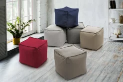 Pouf quadrato blu 45x45x45h cm - Aron