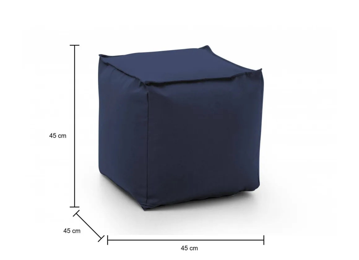 Pouf quadrato blu 45x45x45h cm - Aron