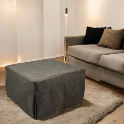 Pouf quadrato marrone 78x78x45h cm - letto Arno