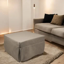 Pouf quadrato tortora 78x78x45h cm - letto Arno