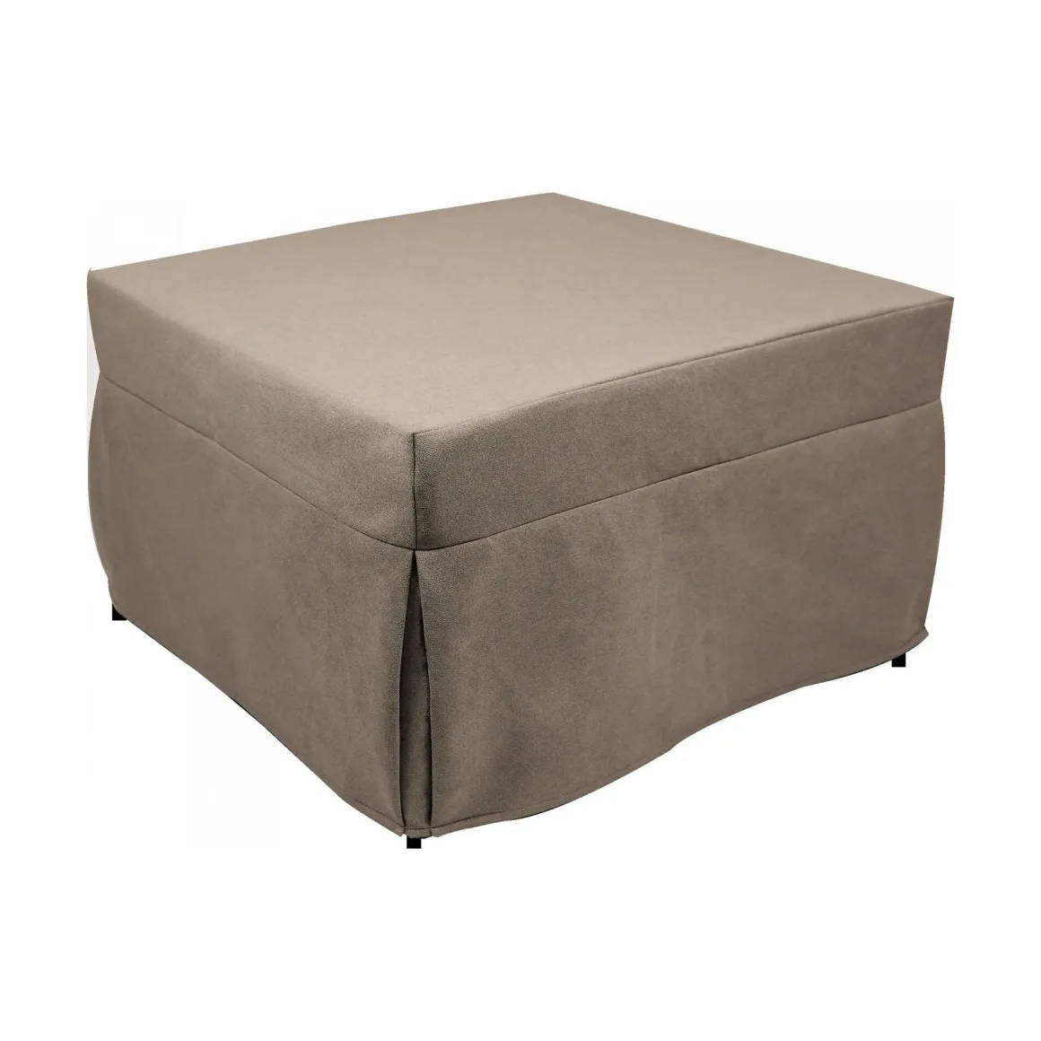 Pouf quadrato tortora 78x78x45h cm - letto Arno
