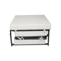 Pouf quadrato tortora 78x78x45h cm - letto Arno