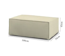 Salotto|Pouf > Dmora Pouf rettangolare 100x70x43h cm - Assisi Beige