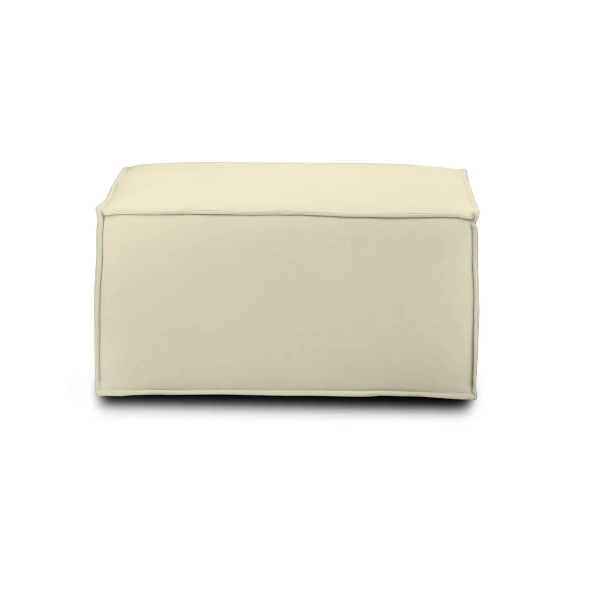 Pouf rettangolare beige 80x70x43h cm - Avolasca
