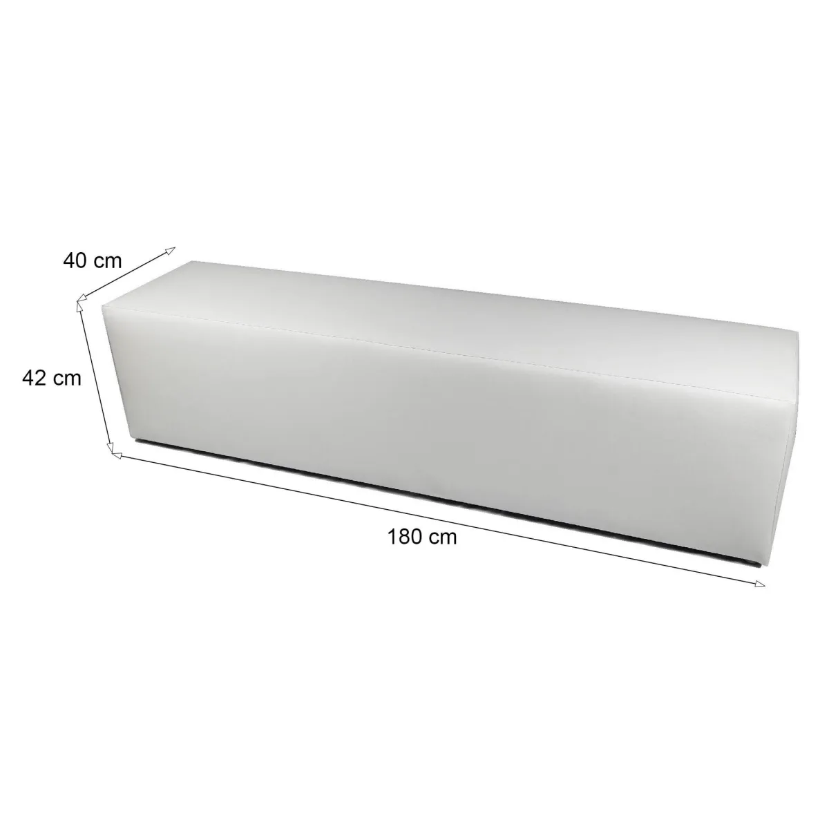 Pouf > Dmora Pouf rettangolare 180x40x42h cm - Apecchio Bianco