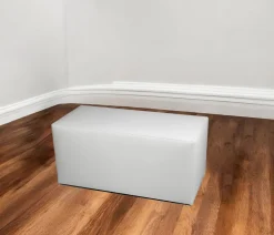 Pouf rettangolare bianco 90x40x42h cm - Bucuresti