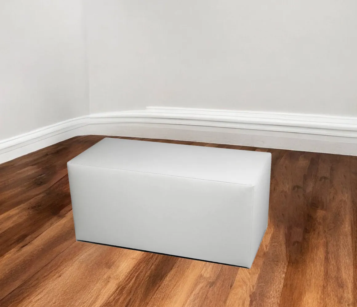 Pouf rettangolare bianco 90x40x42h cm - Bucuresti