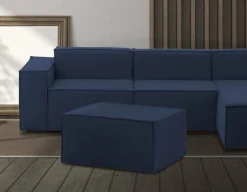 Pouf rettangolare blu 80x70x43h cm - Avolasca