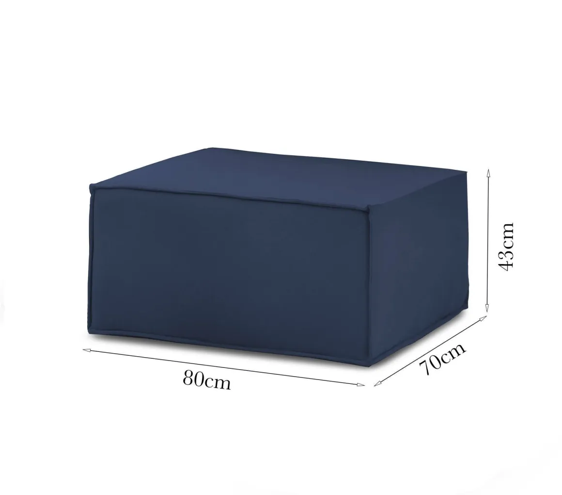 Pouf rettangolare blu 80x70x43h cm - Avolasca
