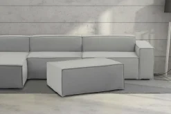 Salotto|Pouf > Dmora Pouf rettangolare 100x70x43h cm - Assisi Grigio