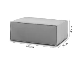 Salotto|Pouf > Dmora Pouf rettangolare 100x70x43h cm - Assisi Grigio