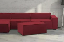 Salotto|Pouf > Dmora Pouf rettangolare 100x70x43h cm - Assisi Rosso