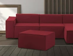 Pouf rettangolare rosso 80x70x43h cm - Avolasca