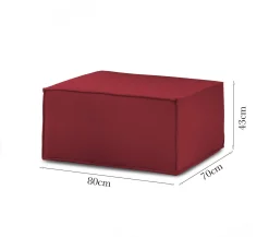 Pouf rettangolare rosso 80x70x43h cm - Avolasca