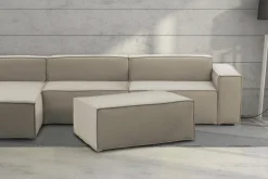 Salotto|Pouf > Dmora Pouf rettangolare tortora 100x70x43h cm - Assisi Grigio Tortora