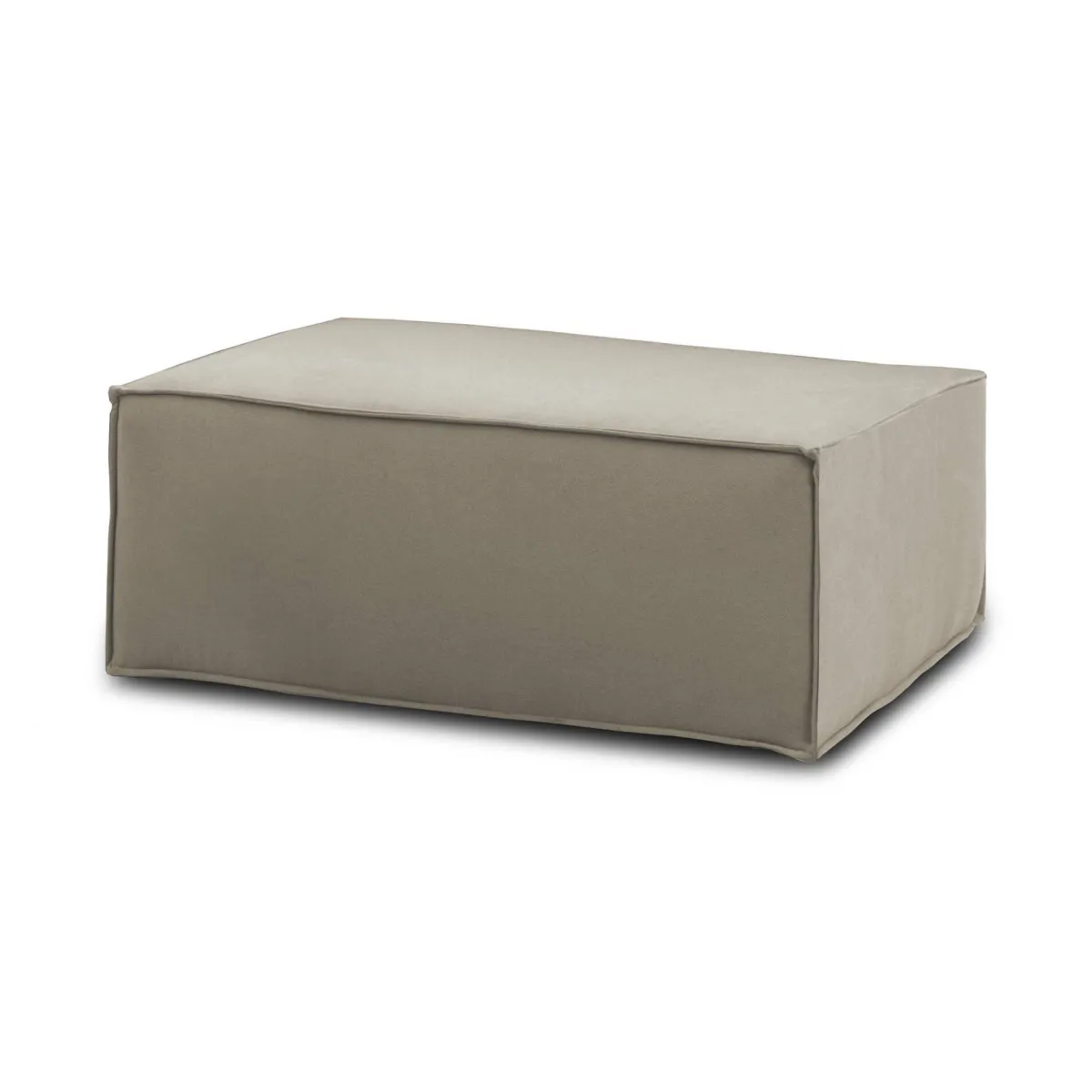 Salotto|Pouf > Dmora Pouf rettangolare tortora 100x70x43h cm - Assisi Grigio Tortora