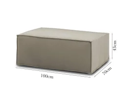 Salotto|Pouf > Dmora Pouf rettangolare tortora 100x70x43h cm - Assisi Grigio Tortora