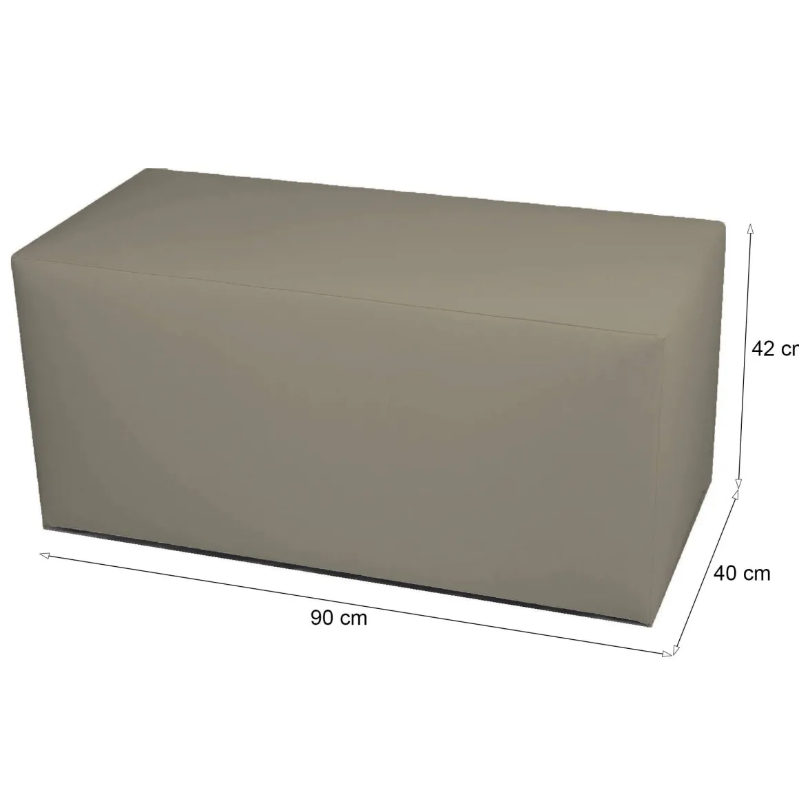 Pouf rettangolare tortora 90x40x42h cm - Bucuresti