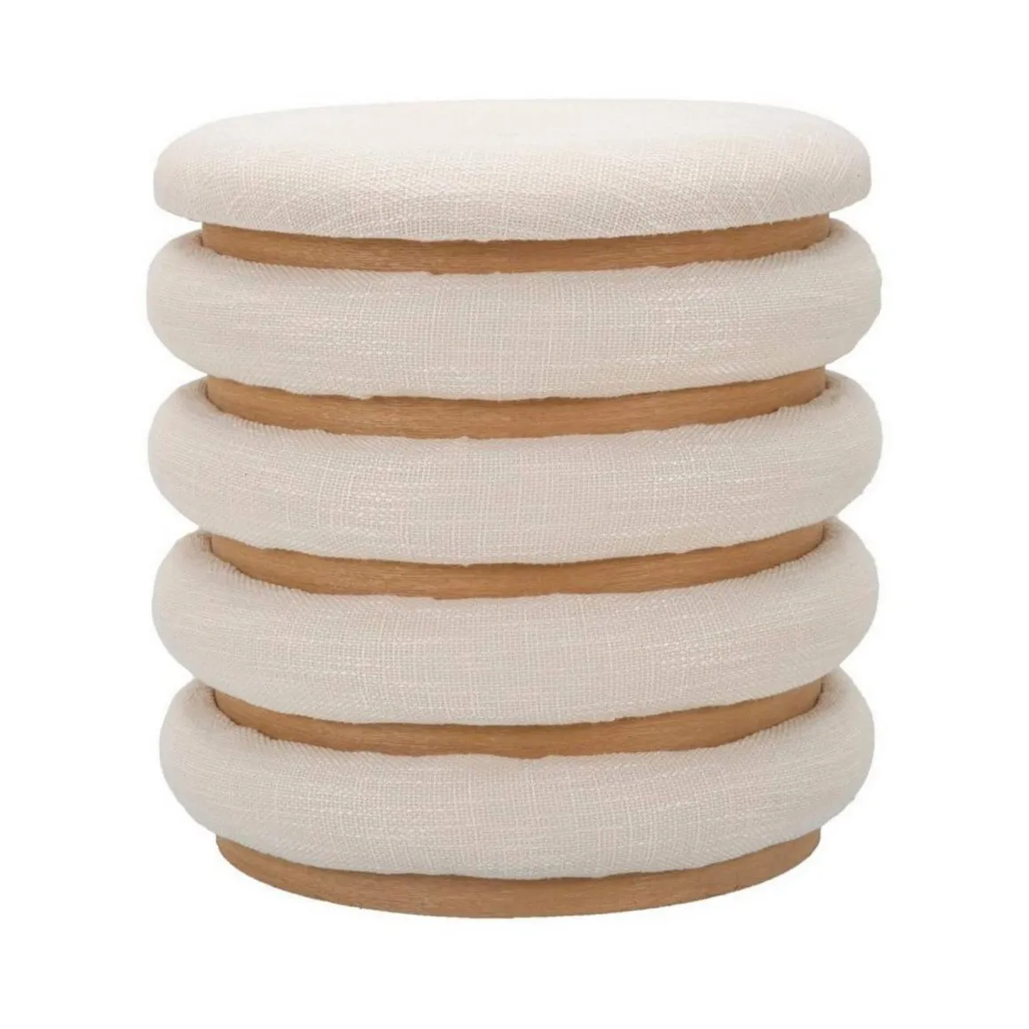 Pouf rotondo bianco 40x40x42h cm - Banskil