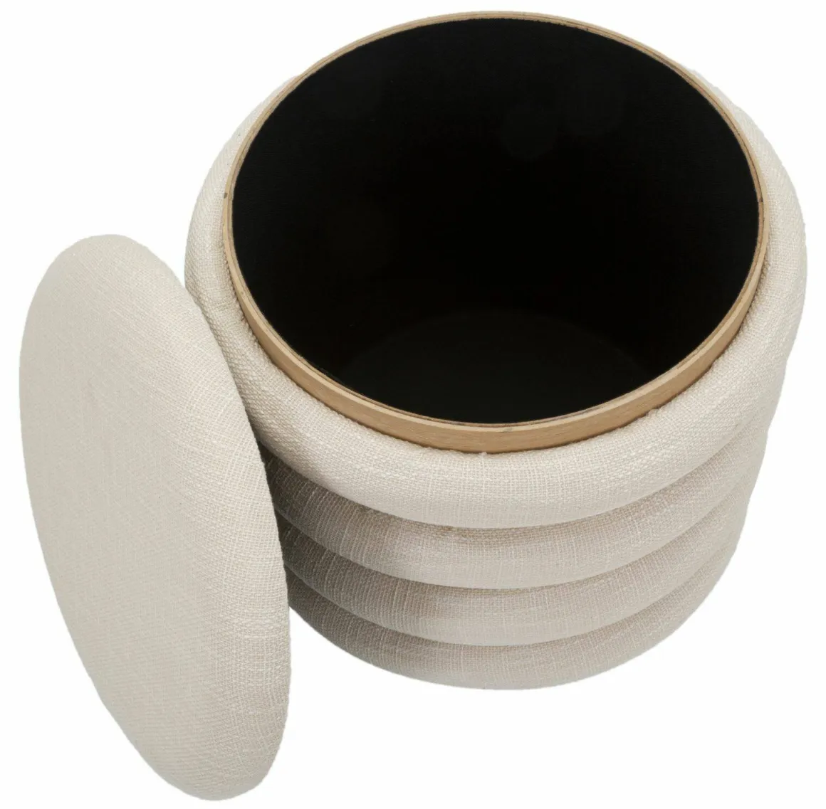 Pouf rotondo bianco 40x40x42h cm - Banskil
