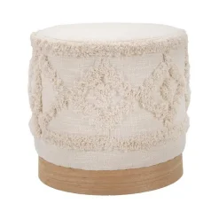 Pouf > Dmora Pouf rotondo 40x40x40h cm - Khaled Bianco