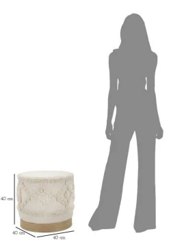Pouf > Dmora Pouf rotondo 40x40x40h cm - Khaled Bianco