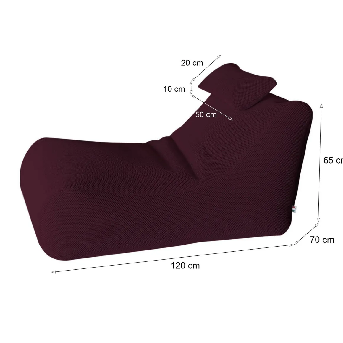 Pouf sacco bordeaux 70x120x65h cm - ??hck
