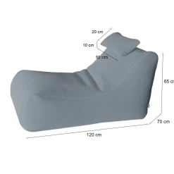 Pouf sacco grigio chiaro 70x120x65h cm - ??hck