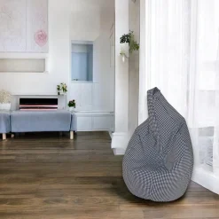 Pouf > Dmora Pouf sacco nero e bianco 80x80x120h cm - Maristella Bianco, Nero