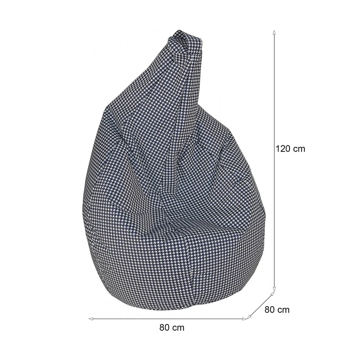 Pouf > Dmora Pouf sacco nero e bianco 80x80x120h cm - Maristella Bianco, Nero