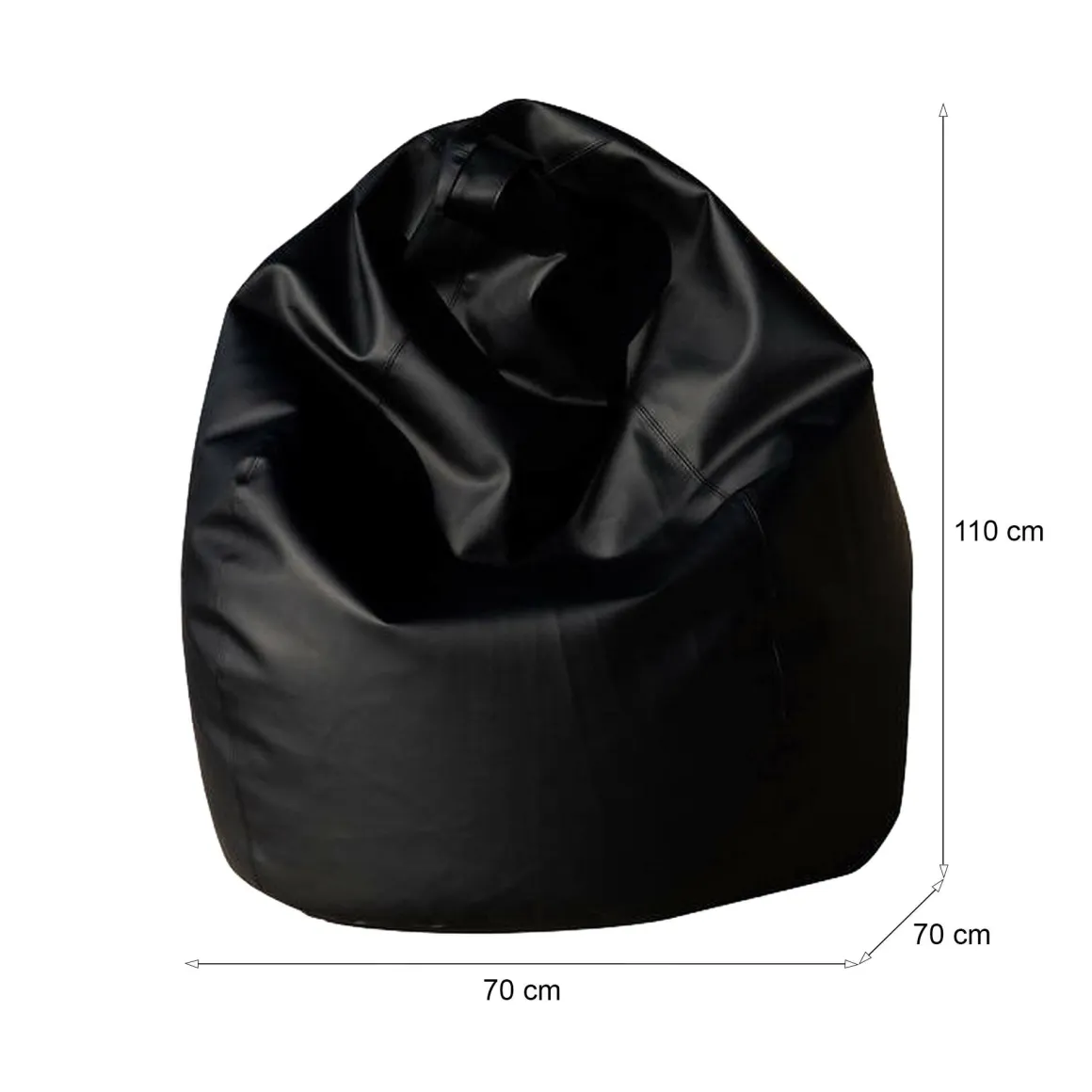 Pouf sacco nero ecopelle 70x70x110h cm - Alez
