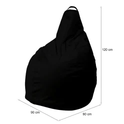 Pouf sacco nero 90x90x120h cm - Agordo