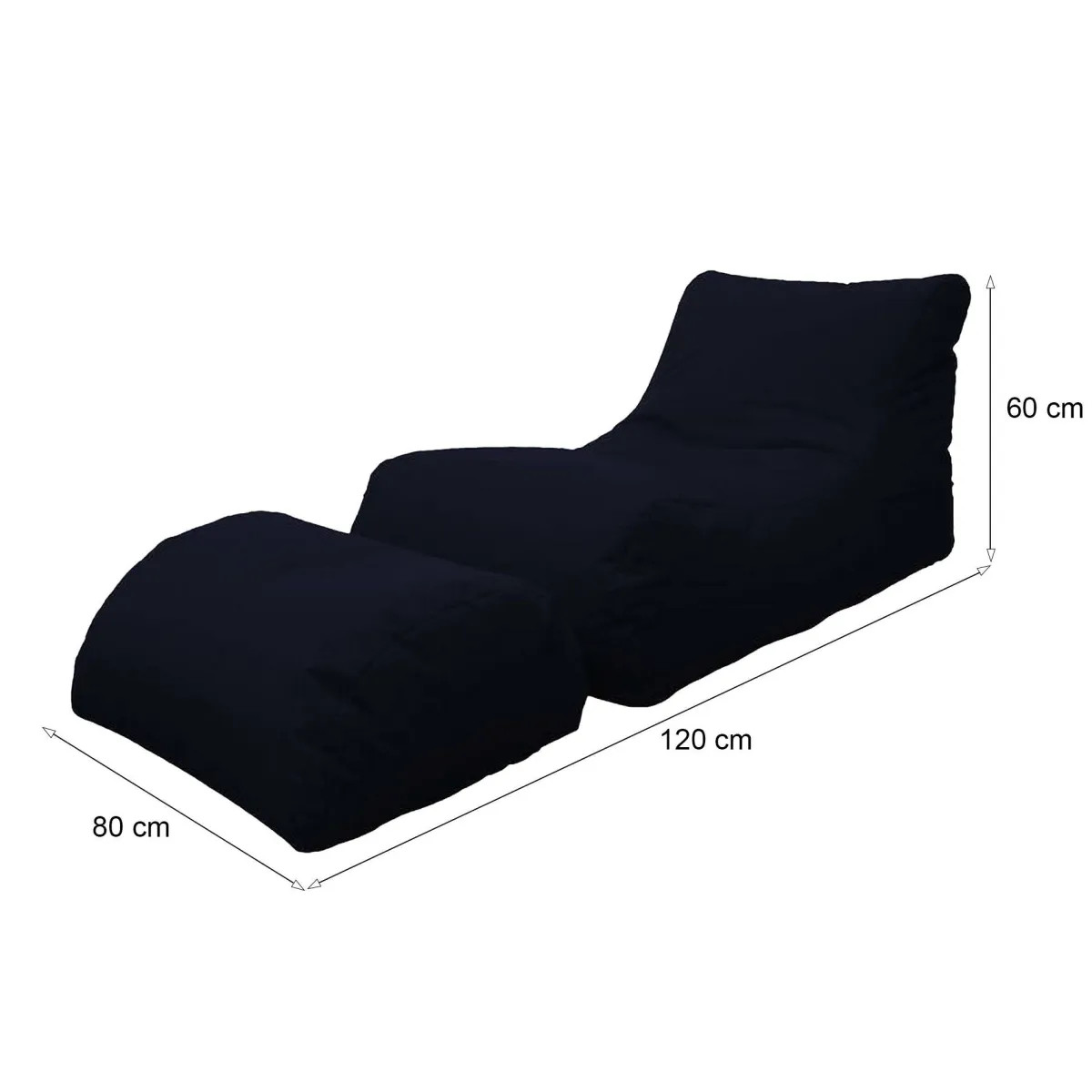 Pouf > Dmora Pouf sacco 120x80x60h cm - Alton Nero