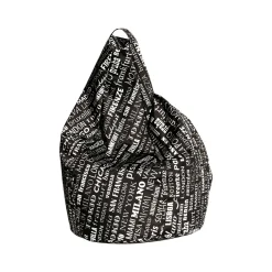 Pouf > Dmora Pouf sacco pop 80x80x120h cm - Marisa Bianco, Nero