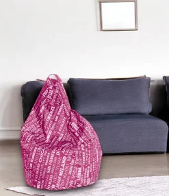 Pouf sacco rosa e bianco 80x80x120h cm - Marisa